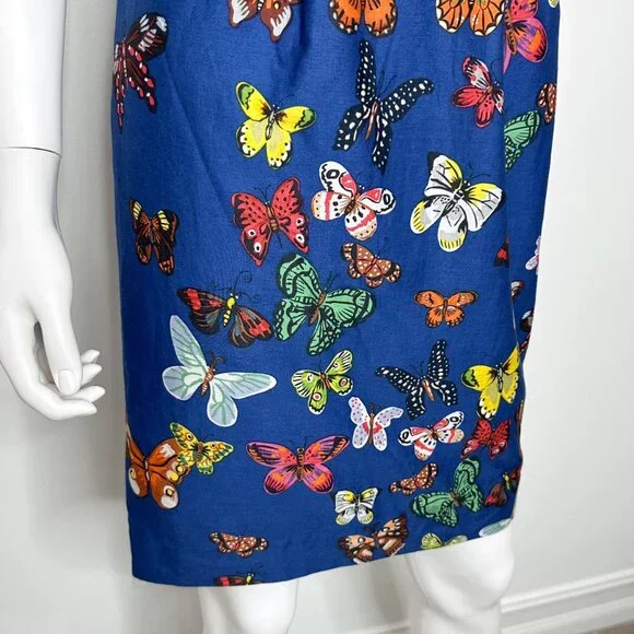 Anthropologie Nathalie Lete Paris Strapless Butterfly A-Line Mini Dress Size 0 - Picture 8 of 15